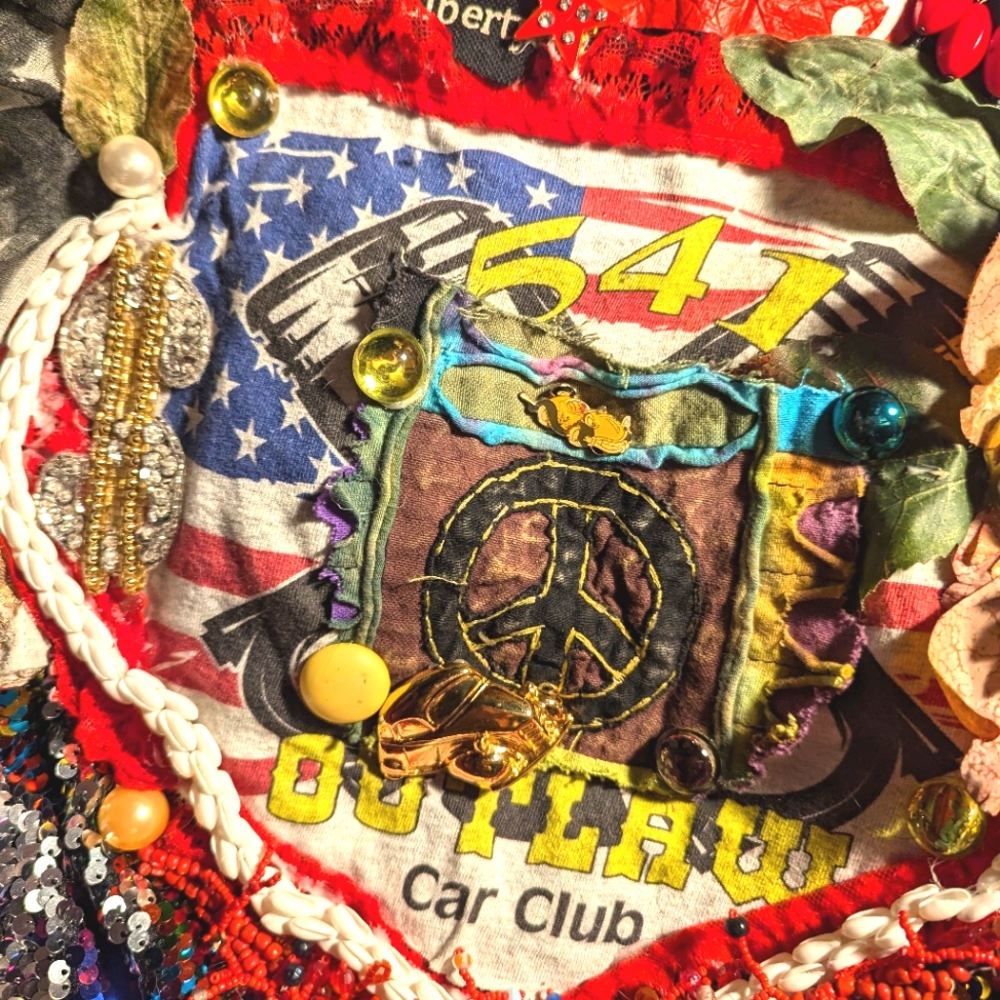 Wendy Gell bag #5 Money peace symbol, car club sequins cherubs Disney. - Picture 4 of 4